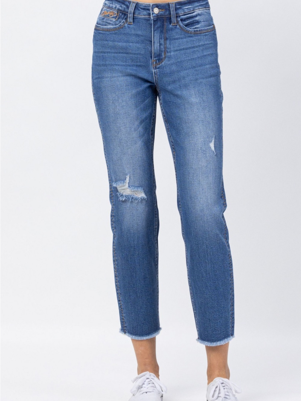 Judy Blue Howdy Embroidered Boyfriend Fit Jeans Size 15/32